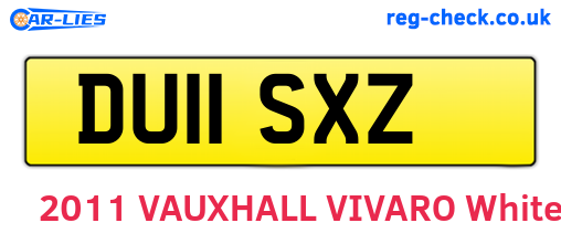 DU11SXZ are the vehicle registration plates.