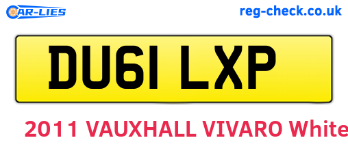 DU61LXP are the vehicle registration plates.