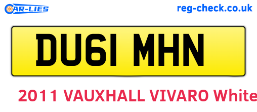 DU61MHN are the vehicle registration plates.