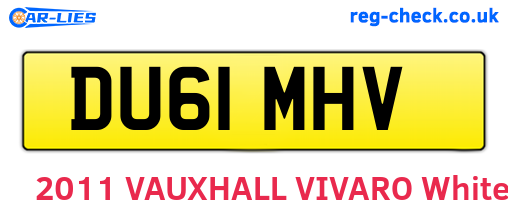 DU61MHV are the vehicle registration plates.