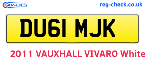 DU61MJK are the vehicle registration plates.