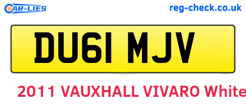 DU61MJV are the vehicle registration plates.