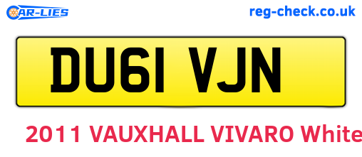 DU61VJN are the vehicle registration plates.