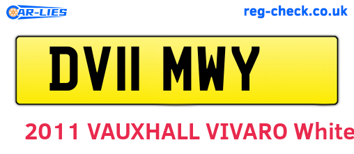 DV11MWY are the vehicle registration plates.