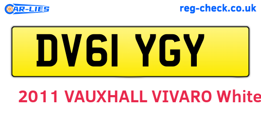 DV61YGY are the vehicle registration plates.