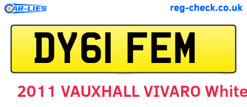 DY61FEM are the vehicle registration plates.