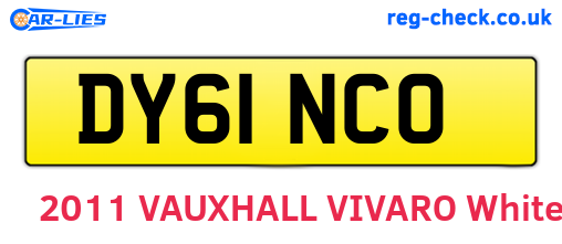 DY61NCO are the vehicle registration plates.