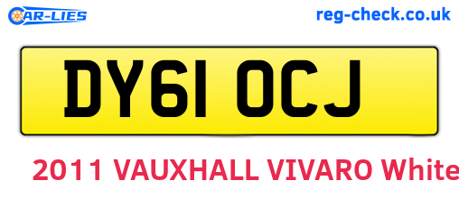 DY61OCJ are the vehicle registration plates.
