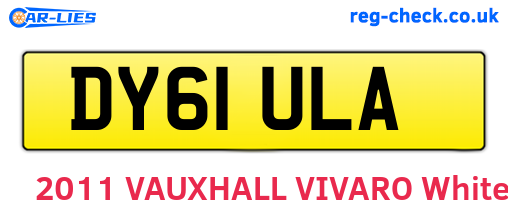 DY61ULA are the vehicle registration plates.