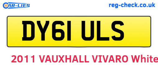 DY61ULS are the vehicle registration plates.