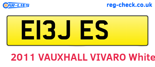 E13JES are the vehicle registration plates.
