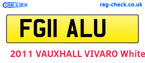 FG11ALU are the vehicle registration plates.