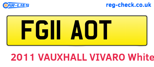FG11AOT are the vehicle registration plates.