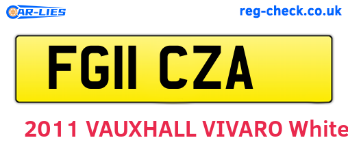 FG11CZA are the vehicle registration plates.