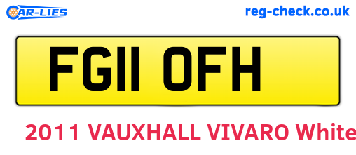 FG11OFH are the vehicle registration plates.