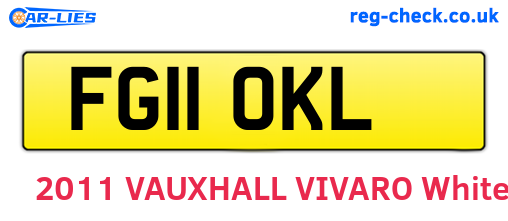 FG11OKL are the vehicle registration plates.