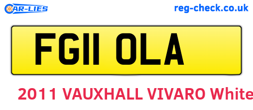 FG11OLA are the vehicle registration plates.