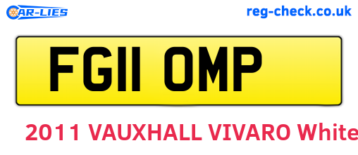 FG11OMP are the vehicle registration plates.