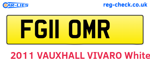 FG11OMR are the vehicle registration plates.