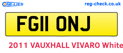 FG11ONJ are the vehicle registration plates.