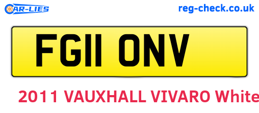 FG11ONV are the vehicle registration plates.