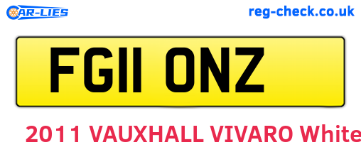 FG11ONZ are the vehicle registration plates.