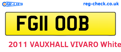 FG11OOB are the vehicle registration plates.