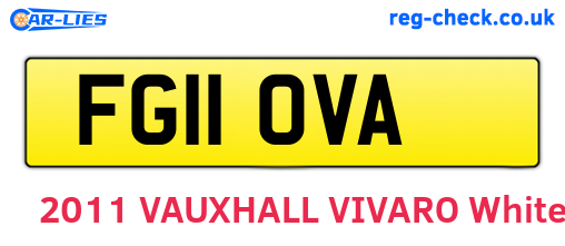 FG11OVA are the vehicle registration plates.