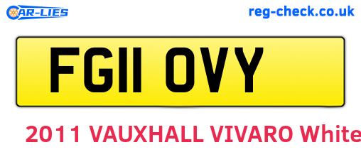 FG11OVY are the vehicle registration plates.
