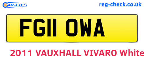 FG11OWA are the vehicle registration plates.