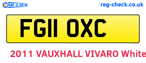 FG11OXC are the vehicle registration plates.