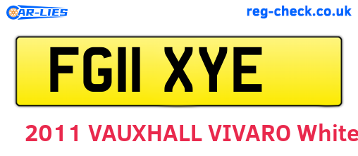 FG11XYE are the vehicle registration plates.