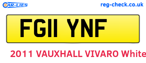 FG11YNF are the vehicle registration plates.