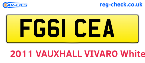 FG61CEA are the vehicle registration plates.