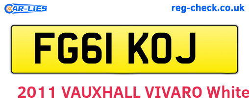 FG61KOJ are the vehicle registration plates.