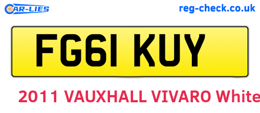 FG61KUY are the vehicle registration plates.