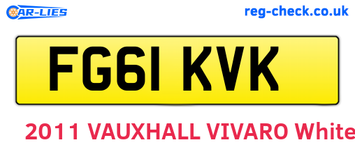 FG61KVK are the vehicle registration plates.