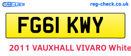 FG61KWY are the vehicle registration plates.