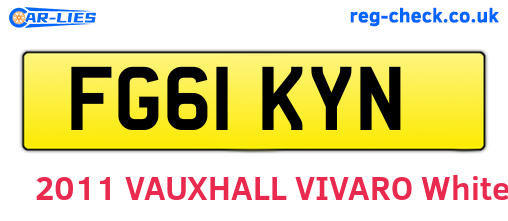 FG61KYN are the vehicle registration plates.
