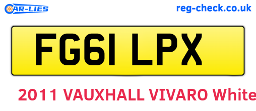 FG61LPX are the vehicle registration plates.
