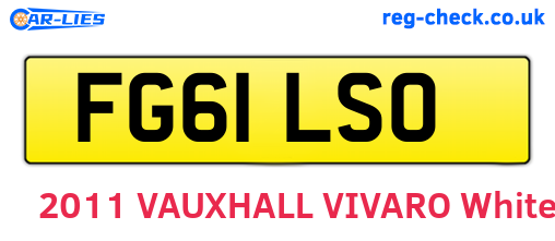 FG61LSO are the vehicle registration plates.
