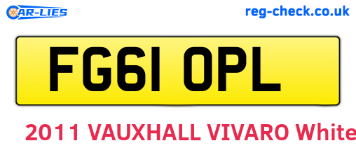 FG61OPL are the vehicle registration plates.