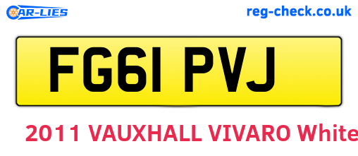 FG61PVJ are the vehicle registration plates.