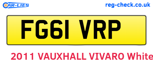FG61VRP are the vehicle registration plates.