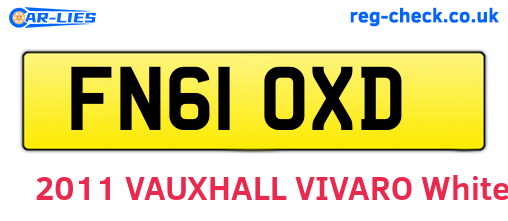 FN61OXD are the vehicle registration plates.