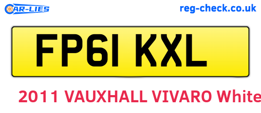 FP61KXL are the vehicle registration plates.