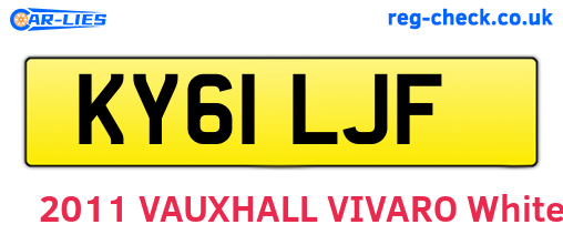 KY61LJF are the vehicle registration plates.