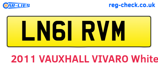 LN61RVM are the vehicle registration plates.