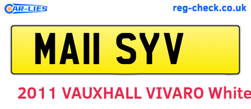 MA11SYV are the vehicle registration plates.