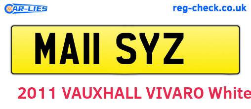 MA11SYZ are the vehicle registration plates.